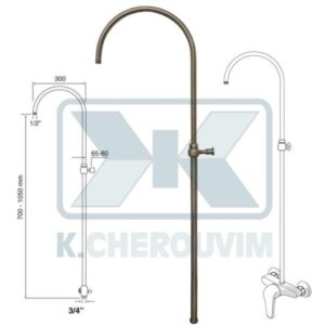 ΚΟΛΟΝΑ ARCO ΠΤΥΣΣΟΜΕΝΗ Φ24-Φ20 ΜΕ 1 ΣΤΗΡΙΓΜΑ ΤΟΙΧΟΥ BRONZE