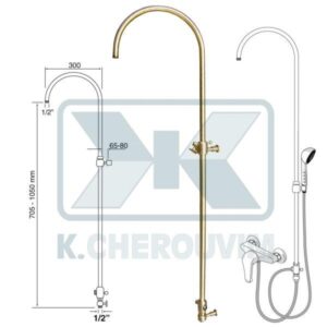 ΚΟΛΟΝΑ ARCO ΠΤΥΣΣΟΜΕΝΗ ΜΕ 2 ΣΤΗΡΙΓΜΑΤΑ ΤΟΙΧΟΥ & ΔΙΑΝΟΜΕΑ BRONZE