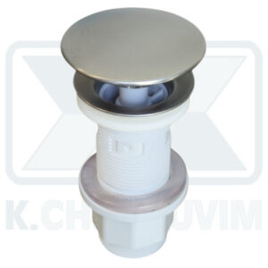 VALVE WASHBASIN ANY TYPE INOX-SATIN PLASTIC CLICK