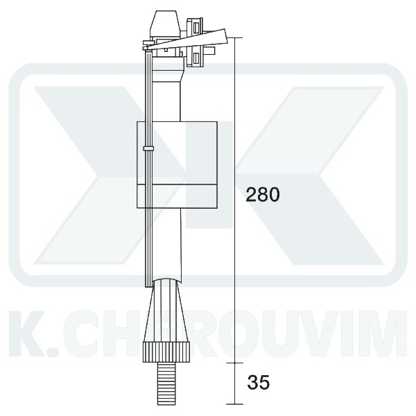 FLOAT VALVE SILENT BOTTOM INLET 1/2" (11 L/MIN), TREMOLADA NO.82A - Image 2