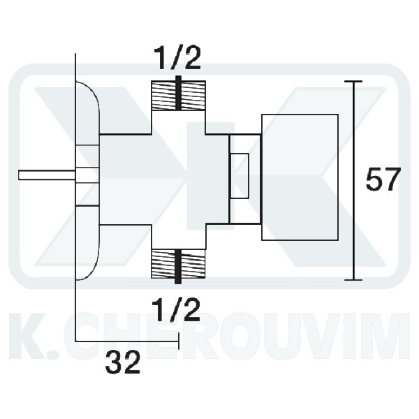 ΔΙΑΚΟΠΤΗΣ Ν.468 ΝΤΟΥΖΙΕΡΑΣ ΤΟΙΧΟΥ ΠΑΤΗΤΟΣ ΕΞΩΤΕΡΙΚΟΣ 1/2" ΑΡΣ. ΑΡΣ. ΜΕ ΧΡΟΝΟΚΑΘΥΣΤΕΡΗΣΗ 15 SΕC. - Image 2