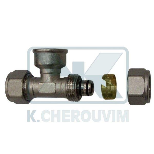 FEMALE TEE Ø16x2,0x1/2"xØ16x2,0 FOR MULTILAYER PIPE