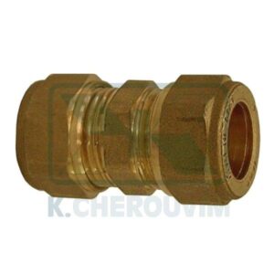 DOUBLE STRAIGHT COMPRESSION BRASS FITTING 16 Χ 16 FOR COPPER TUBE