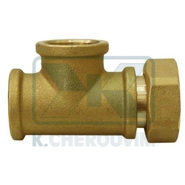 ΤΑΦ ΥΔΡΟΜΕΤΡΩΝ 1/2"Θ. Χ 1/2"Θ. Χ 3/4" ΡΑΚΟΡ ΟΡΕΙΧΑΛΚΙΝΟ (UΝΙ ΕΝ 12165)