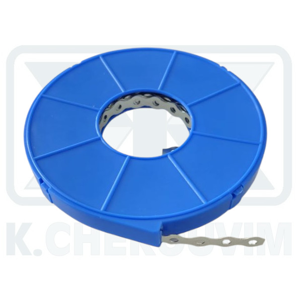 STEEL BANDING STRIP 17 X 0,7 X Φ7 PERFORATED MIDLE GALVANIZED 10 METERS