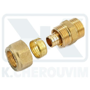MALE STRAIGHT COMPRESSION BRASS FITTING FOR PEX 3/4"xØ18x2,0