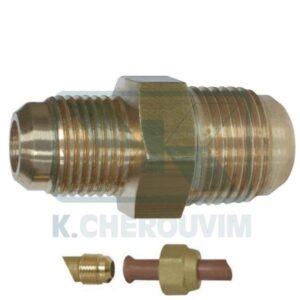 SAE 45° FLARE REDUCED NIPPLES 1/2" x 5/8" YELLOW