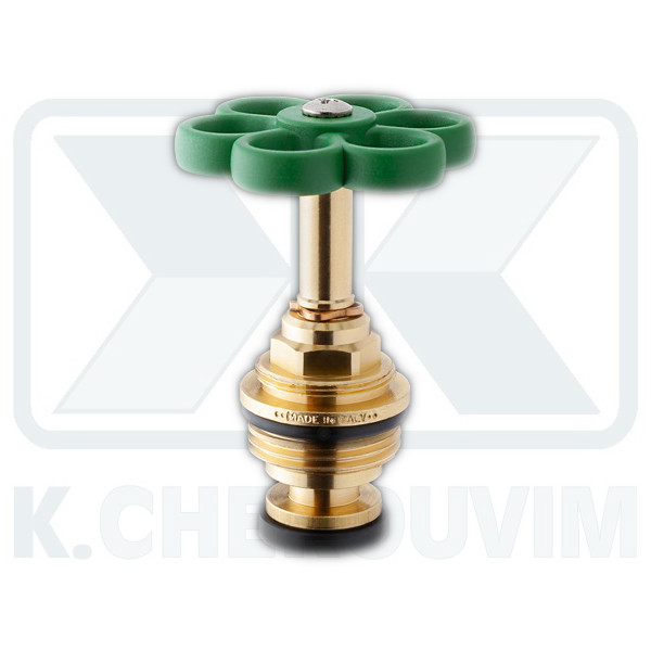 1/2" BRASS HEADWORK FOR STOP COCK COMPLETE WITH GREEN FLYWHEEL