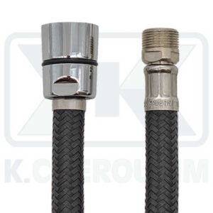 SPIRAL KITCHEN 200 cm 15X1 MALE ROTATION X 1/2" WITH CONICAL NUT, NYLON BLACK 30 bar