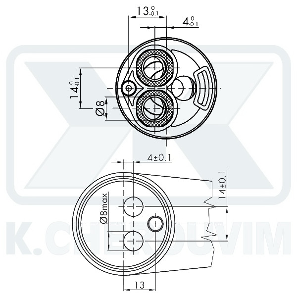 MECHANISM Κ35D - ? 35 WITH 1 SPILE AND DISTRIBUTOR CERAMIC FOR MIXING MIXER, LEVER 9X9 - Image 3