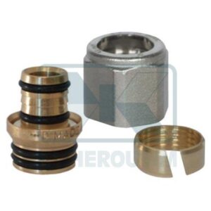 MULTILAYER-PIPE ADAPTERS 24x19 x Ø20 x 2 mm WITH RING & NICKEL-PLATED NUT
