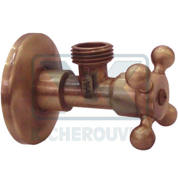 ΔΙΑΚΟΠΤΗΣ BIRILLI RAME 1/2" Χ 1/2" ΓΩΝΙΑΚΟΣ ΜΕ ΡΟΖΕΤΑ ALBERTONI