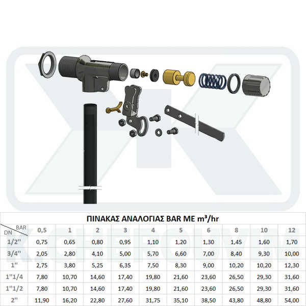 FLOAT VALVE "TANK" 2", FULL FLOW, NICKEL-PLATED BRASS, STAINLESS STEEL ARM, SEAT AND SPRING, 12 BAR - Image 3