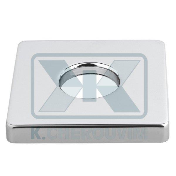 SQUARED ROSETTE FOR TAPS 1/2" x h7 x (55x55) CHROME PLATED BRASS