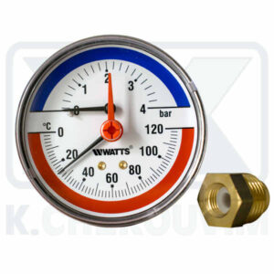 ΘΕΡΜΟΜΑΝΟΜΕΤΡΑ ΟΡΙΖΟΝΤΙΑ (ΠΙΣΩ ΣΠΕΙΡΩΜΑ) με βαλβίδα αντικατάστασης 1/4"ΘΗΛ. x 1/2" ΑΡΣ.