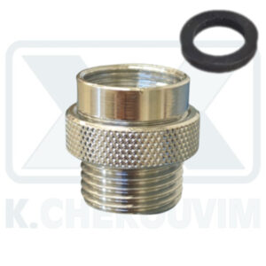 ΣΥΣΤΟΛΗ Μ20Χ1Θ. Χ 1/2"Α. ΧΡΩΜΕ ΜΕ ΛΑΣΤΙΧΟ ΓΙΑ ΡΟΥΞΟΥΝΙ ΜΠΑΤΑΡΙΩΝ - ΣΠΙΡΑΛ