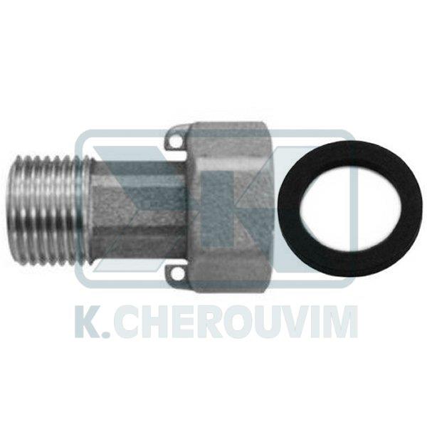 ΡΑΚΟΡ ΥΔΡΟΜΕΤΡΩΝ ΧΡΩΜΕ 3/4" ΑΡΣ. Χ 1" ΘΗΛ. - L45 ΜΕ ΛΑΣΤΙΧΟ