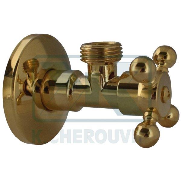 ΔΙΑΚΟΠΤΗΣ BIRILLI ΧΡΥΣΟΣ 1/2" Χ 1/2" ΓΩΝΙΑΚΟΣ ΜΕ ΡΟΖΕΤΑ ALBERTONI