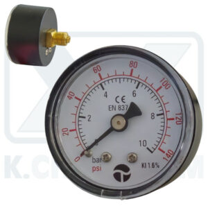 ΜΑΝΟΜΕΤΡΟ ΟΡΙΖΟΝΤΙΟ Φ40/10 bar 1/8" (ΠΙΣΩ ΣΠΕΙΡΩΜΑ) ΓΙΑ ΦΙΛΤΡΑ ΝΕΡΟΥ