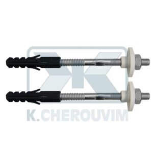 SUPPORTS WASHBASIN SIMPLE Μ10 X L140 WITH SCREW ANCHOR BLACK PLASTIC ∅ 12 (SET 2 PIECES)