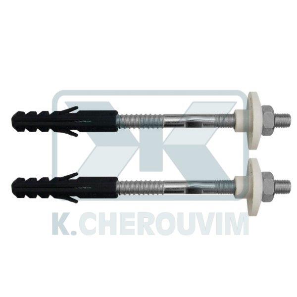 SUPPORTS WASHBASIN SIMPLE Μ10 X L140 WITH SCREW ANCHOR BLACK PLASTIC ? 12 (SET 2 PIECES)