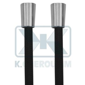 SPIRAL NYLON BLACK 150 cm BATHROOM 1/2" X 1/2" WITH CONICAL NUT, 30 bar