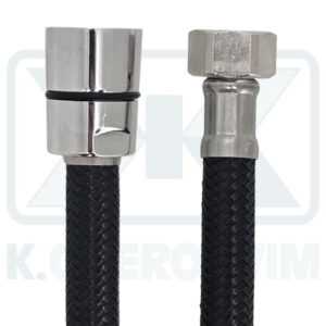 SPIRAL KITCHEN 200 cm 3/8" FEMALE X 1/2" WITH CONICAL NUT, NYLON BLACK 30 bar