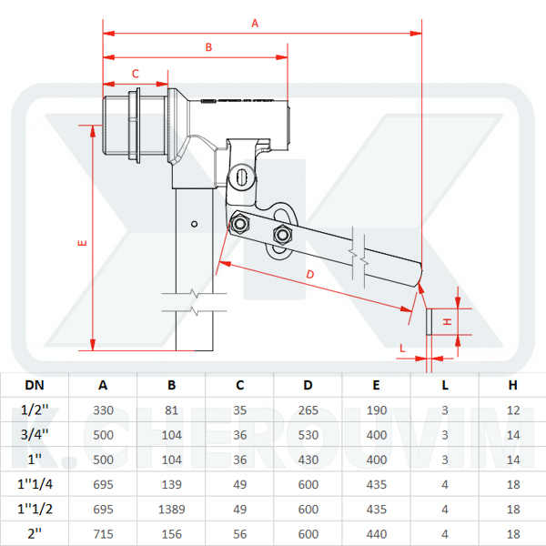 FLOAT VALVE SICILIA 3/4" FOR TANKS, BRASS BODY, STAINLESS STEEL ARM AND SEAT, UP TO 7 BAR - Image 2