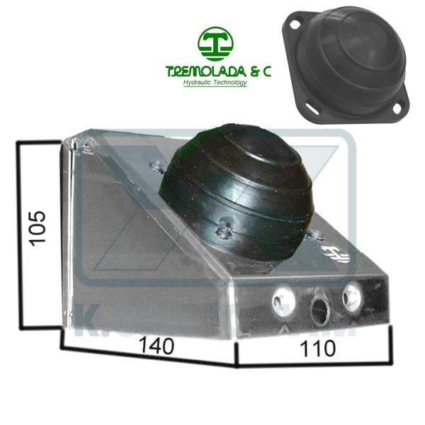 BUTTON INOX Ν.30 AIR FLOOR - WALL EXTERIOR WITH ELASTIC BALLCOCK TREMOLADA AND HOSE 3 Μ.