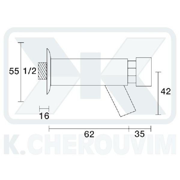 ΚΑΝΟΥΛΑ ΤΟΙΧΟΥ Ν.462RG ΡΥΘΜΙΖΟΜΕΝΗΣ ΧΡΟΝΟΚΑΘΥΣΤΕΡΗΣΗΣ 0-20 SΕC. ΠΑΤΗΤΗ ΧΡΩΜΕ - Image 2