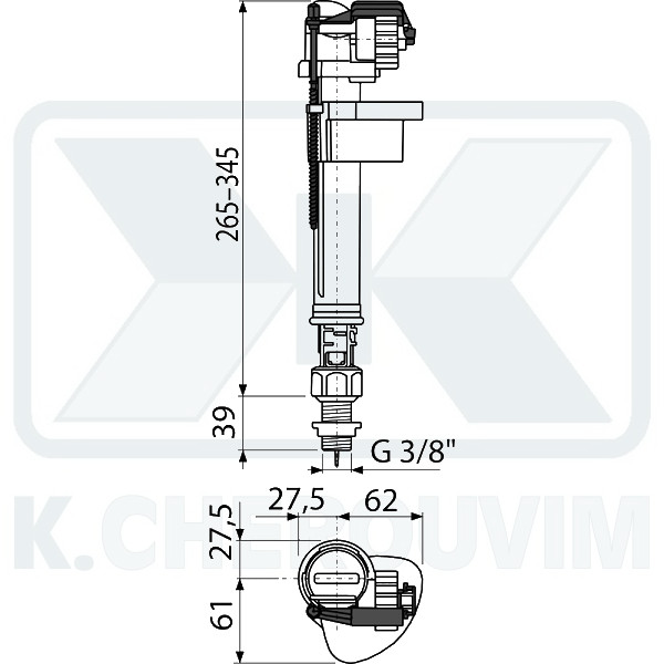 ΦΛΟΤΕΡ Α17 - 3/8" ΠΥΘΜΕΝΟΣ ΜΕ ΠΛΑΣΤΙΚΟ ΣΠΕΙΡΩΜΑ ΜΕΤΑΒΛΗΤΟΥ ΥΨΟΥΣ ΑΘΟΡΥΒΟ ΤΑΧΕΙΑΣ ΠΛΗΡΩΣΗΣ - Image 2