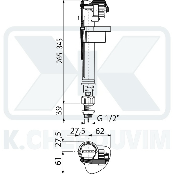 ΦΛΟΤΕΡ Α17 - 1/2" ΠΥΘΜΕΝΟΣ ΜΕ ΠΛΑΣΤΙΚΟ ΣΠΕΙΡΩΜΑ ΜΕΤΑΒΛΗΤΟΥ ΥΨΟΥΣ ΑΘΟΡΥΒΟ ΤΑΧΕΙΑΣ ΠΛΗΡΩΣΗΣ - Image 2