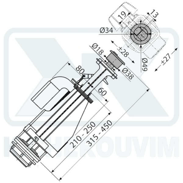 ΜΗΧΑΝΙΣΜΟΣ Α08Α ΚΑΖΑΝΑΚΙΩΝ ΔΙΠΛΟΣ ΜΗΧΑΝΙΚΟΣ ΠΑΤΗΤΟΣ 2" ALCAPLAST - Image 2
