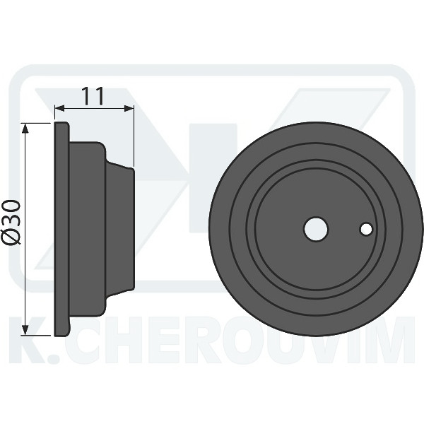 ΛΑΣΤΙΧΟ ΕΔΡΑΣ ΓΙΑ ΦΛΟΤΕΡ Α15, Α16, Α17, Α18 Φ30 ΜΕ 2 ΤΡΥΠΕΣ Ν0009-ΝD - Image 2