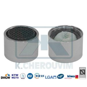 AERATOR CYLINDRICAL Μ22 X 1 FEMALE CROM. WITH AIRING FOR MIXER MINIMAL EN246, 5 bar, +70°C