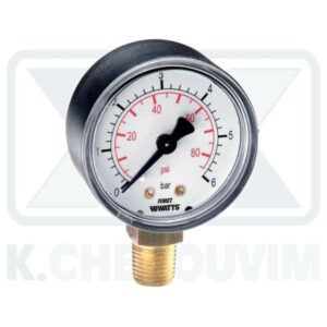 ΜΑΝΟΜΕΤΡΟ ΚΑΘΕΤΟ Φ63/6 bar 1/4" (ΚΑΤΩ ΣΠΕΙΡΩΜΑ)