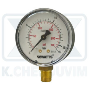 ΜΑΝΟΜΕΤΡΟ ΚΑΘΕΤΟ Φ63/16 bar 1/4" (ΚΑΤΩ ΣΠΕΙΡΩΜΑ)