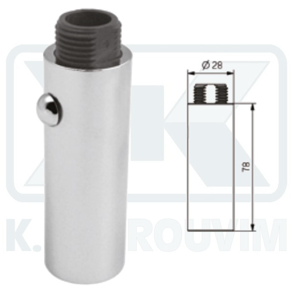 ΝΤΟΥΖΑΚΙ ΚΟΥΖΙΝΑΣ ΙΣΙΟ MICRO 33 ΜΕ 1 ΜΠΟΥΤΟΝ Φ28 Χ L78 ΧΡΩΜΕ ΜΕΤΑΛΛΙΚΟ ΔΙΠΛΗΣ ΡΟΗΣ 1/2" ΑΡΣ. - Image 2