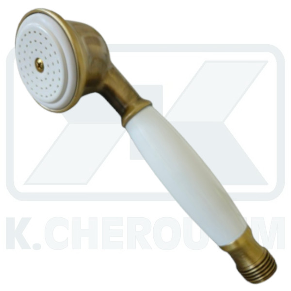 HAND - HELD SHOWER OLD BRONZE-WHITE WITH PLASTIC WHITE FILTER SHOWER - Image 2