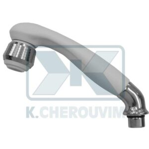 ΤΗΛΕΦΩΝΟ ΚΟΜΜΩΤΗΡΙΟΥ ΛΕΥΚΟ ΔΙΠΛΗΣ ΡΟΗΣ ΠΑΓΚΟΥ ΜΕ ΚΑΜΠΥΛΗ 45° ΧΡΩΜΕ Μ15Χ1 ΘΗΛ.