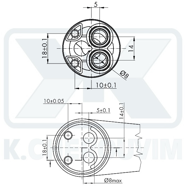 MECHANISM ΝΚJ35Β - ? 35 RIGHT WARM 2 SPILE AND DISTRIBUTOR CERAMIC FOR MIXING MIXER - Image 3