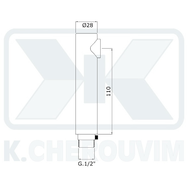 ΤΗΛΕΦΩΝΟ ΚΟΥΖΙΝΑΣ ΜΟΝΗΣ ΡΟΗΣ 90° ΚΥΛΙΝΔΡΙΚΟ Φ28 Χ L130 ΜΕ ΦΙΛΤΡΑΚΙ 22Χ1 ΘΗΛ. ΧΡΩΜΕ - Image 2