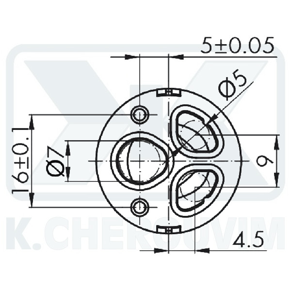 MECHANISM Κ25 - ? 25 WITH 2 SPILE WITHOUT POINTS CERAMIC FOR MIXING MIXER, LEVER 9X9 - Image 3