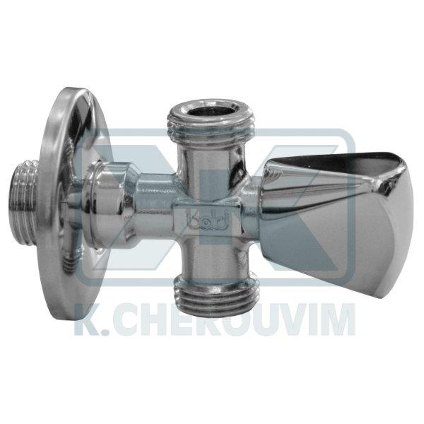 ΔΙΑΚΟΠΤΗΣ ΣΤΑΥΡΟΣ Β.Τ. ΜΕ ΜΕΤΑΛΛΙΚΗ ΤΡΙΓΩΝΙΚΗ ΛΑΒΗ ΚΑΙ ΡΟΖΕΤΑ 1/2" ΑΡΣ. ΑΡΣ. ΑΡΣ. ΧΡΩΜΕ ALBERTONI