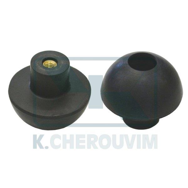 BALLCOCK HEMISPHERE ? 34 MINI CATIS ELASTIC BLACK WITH BRASS NUT Μ4 FOR MECHANISM FLUSH