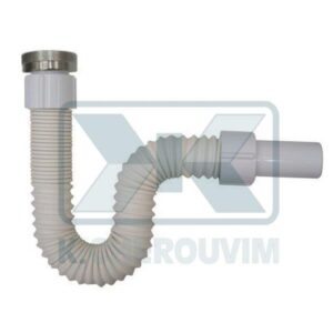 SIPHON CHERFLEX 1"1/2 X ∅ 40 MALE PLASTIC WHITE WITH NICKEL NUT & METTALIC SPIRAL