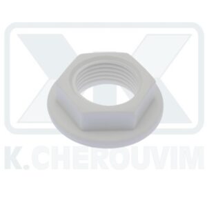 BACK NUT PLASTIC 1"1/2 X Η10 #54 WHITE ABS WITH FLANGE ∅ 62