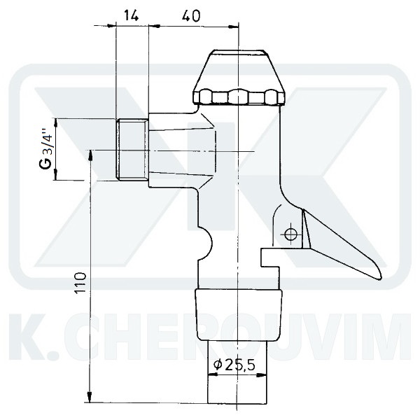 ΦΛΟΥΣΟΜΕΤΡΟ BENKISER ΕΞΩΤΕΡΙΚΟ 3/4" ΡΥΘΜΙΖ. ΧΡΟΝΟΥ & ΠΑΡΟΧΗΣ ΜΕ ΕΞΟΔΟ Μ34Χ1,5 & ΣΩΛΗΝΑΚΙ Φ25,5 ΧΡΩΜΕ - Image 2