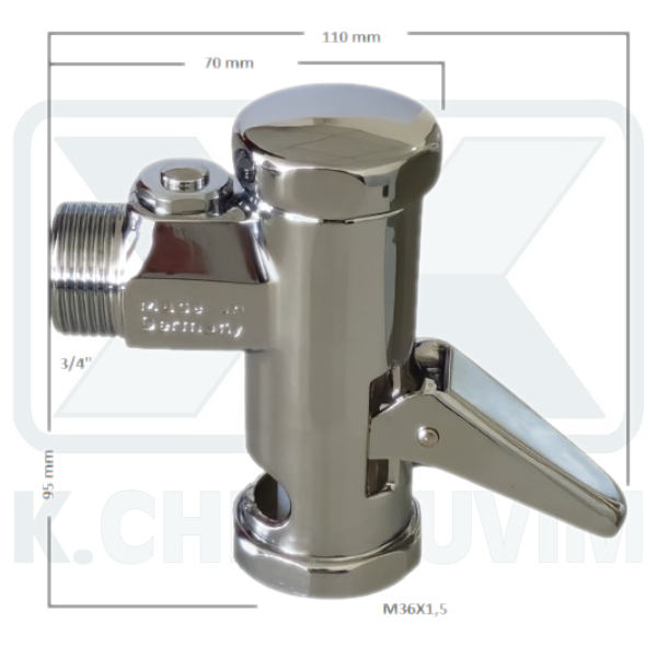 ΦΛΟΥΣΟΜΕΤΡΟ NIL ΕΞΩΤΕΡΙΚΟ 3/4" ΡΥΘΜΙΖ. ΧΡΟΝΟΥ & ΠΑΡΟΧΗΣ ΜΕ ΕΞΟΔΟ Μ36Χ1,5 & ΣΩΛΗΝΑΚΙ Φ25,5 ΧΡΩΜΕ - Image 2