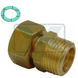 FITTING STRAIGHT REVOLVING 3/4" MALE FEMALE BRASS WITH FIBRE WASHER